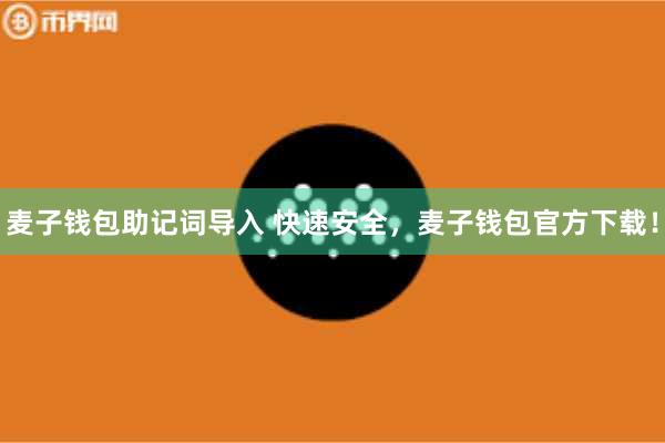 麦子钱包助记词导入 快速安全，麦子钱包官方下载！