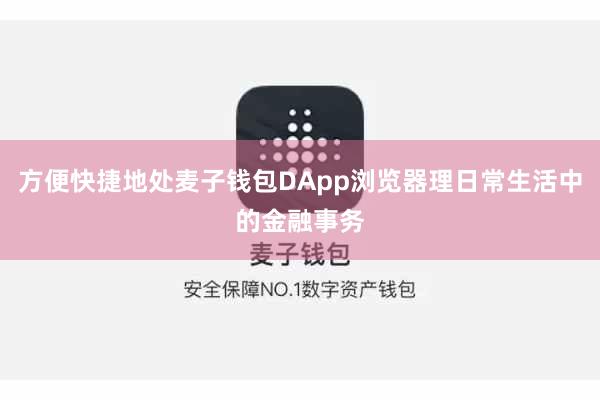 方便快捷地处麦子钱包DApp浏览器理日常生活中的金融事务