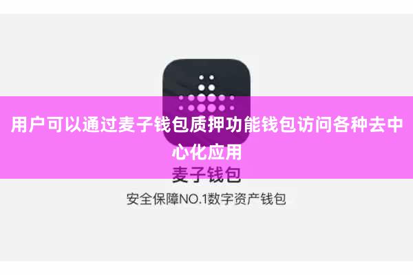 用户可以通过麦子钱包质押功能钱包访问各种去中心化应用